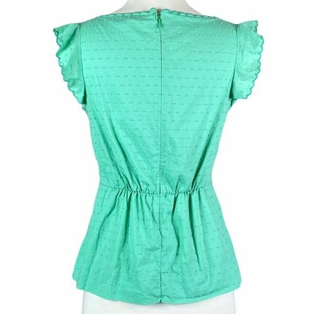 J. Crew V Neck Peplum Top In Swiss Dot - Picture 3 of 6